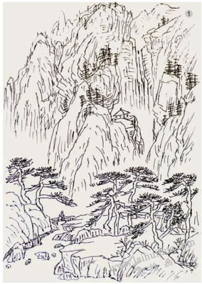 臨摹創(chuàng)作《丹壑松風(fēng)》步驟01