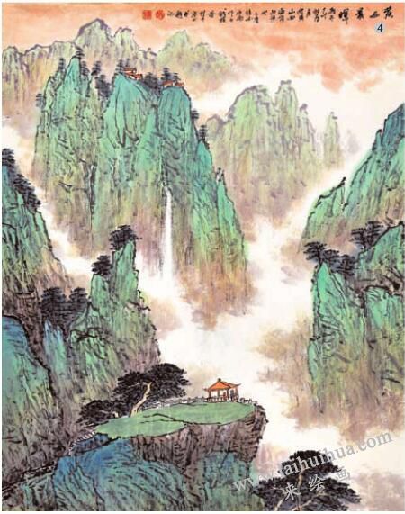 青綠山水畫的構(gòu)圖程序04
