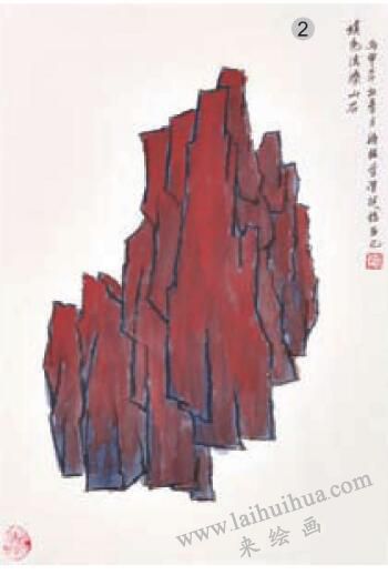 青綠山水畫的山石著色方法之填色法02