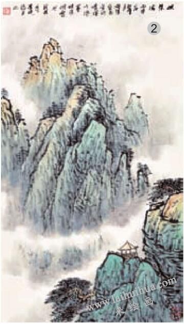 青綠山水畫的山石著色方法之烘染法02