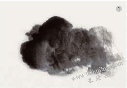 青綠山水畫(huà)的山石著色方法之潑彩法01