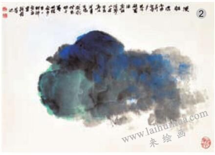青綠山水畫(huà)的山石著色方法之潑彩法02