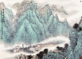 山水畫《黃崖太平寨遠(yuǎn)眺》的技法與解析