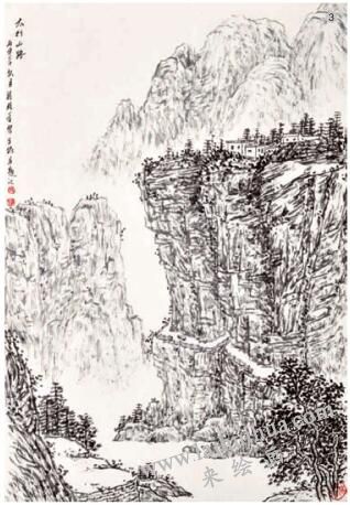 焦墨山水畫(huà)的畫(huà)法步驟三