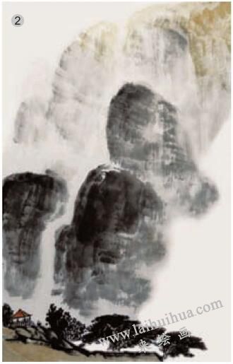 潑墨山水畫的畫法步驟二