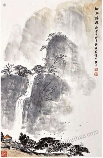 潑墨山水畫的畫法步驟三