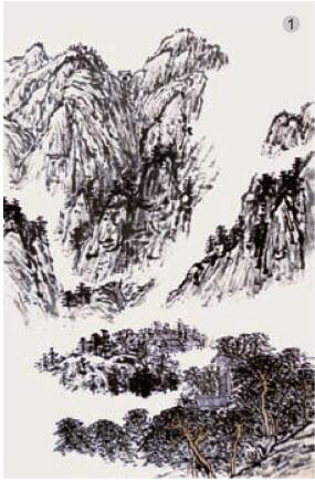 水墨赭綠重彩畫(huà)法步驟01