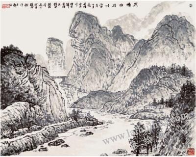 水墨山水畫創(chuàng)作《興隆白馬川》完成稿