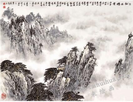 濕畫(huà)法畫(huà)云步驟03