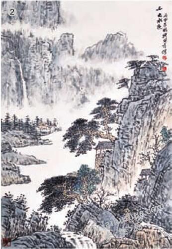 《山光水色》分染法畫(huà)法步驟02