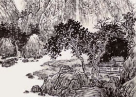 水墨山水畫之山頂及脈絡(luò)的畫法