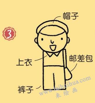 郵遞員簡(jiǎn)筆畫(huà)畫(huà)法步驟03