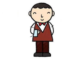 服務(wù)員簡(jiǎn)筆畫(huà)