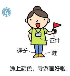 導游簡筆畫畫法步驟04
