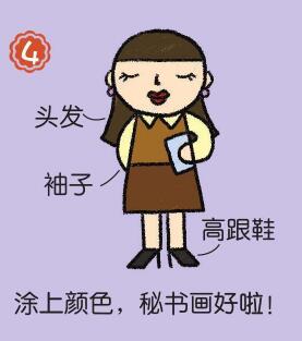秘書簡筆畫畫法步驟04
