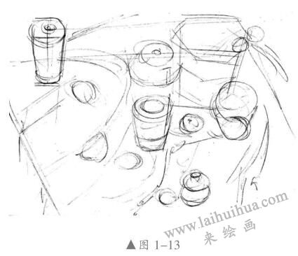 觀察分析與構(gòu)圖，素描靜物畫的作畫步驟01