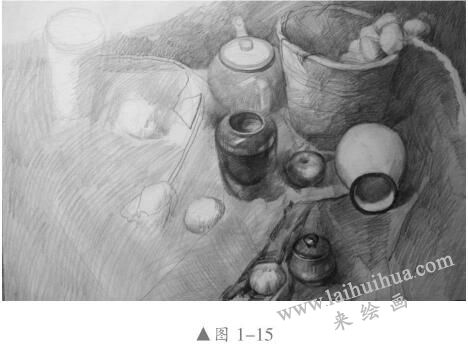 深入刻畫，素描靜物畫的作畫步驟03