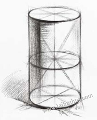 圓錐體的素描畫法步驟04，幾何形體素描訓(xùn)練