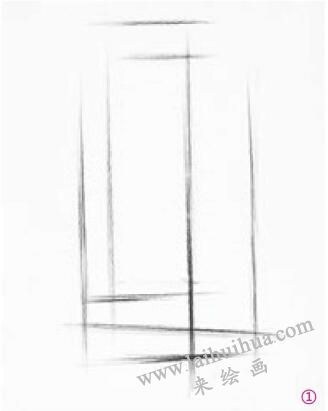 六棱柱的素描畫法步驟01，幾何形體素描訓(xùn)練