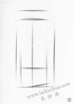 八棱柱的素描畫法步驟01，幾何形體素描訓(xùn)練
