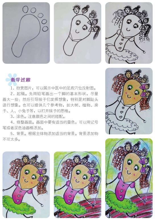 小腳丫兒童畫(huà)教學(xué)過(guò)程