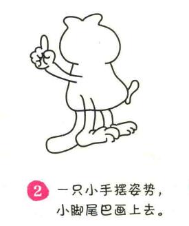 加菲貓簡筆畫畫法步驟02