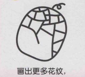 哈密瓜簡(jiǎn)筆畫畫法步驟04