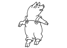 卡通小動物肥豬簡筆畫