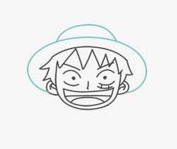 海賊路飛簡(jiǎn)筆畫(huà)畫(huà)法步驟06