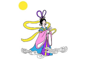 卡通嫦娥仙子簡(jiǎn)筆畫(huà)