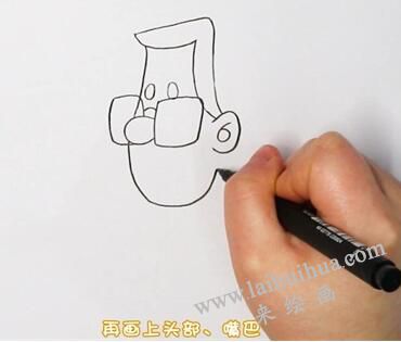 小頭爸爸簡筆畫畫法步驟01