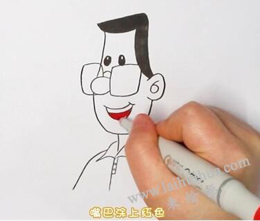 小頭爸爸簡筆畫畫法步驟03