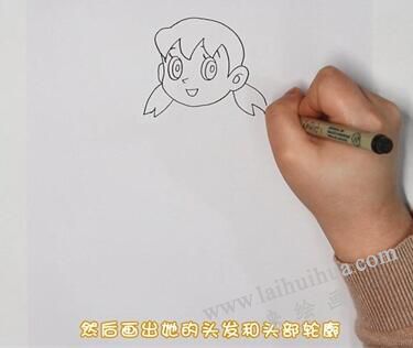 靜香簡(jiǎn)筆畫畫法步驟01