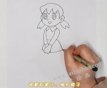 靜香簡(jiǎn)筆畫畫法步驟02