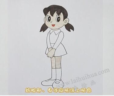 靜香簡(jiǎn)筆畫畫法步驟04