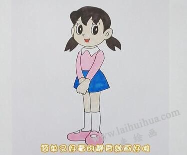 靜香簡(jiǎn)筆畫畫法步驟05