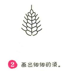 小麥簡筆畫畫法步驟02