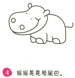 河馬簡筆畫畫法步驟04