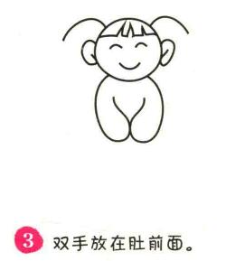 女孩簡(jiǎn)筆畫畫法步驟03