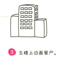 高樓簡(jiǎn)筆畫畫法步驟03