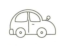 小汽車簡筆畫畫法步驟（二）