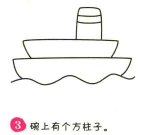 輪船簡(jiǎn)筆畫畫法步驟03