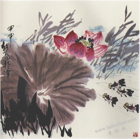 國(guó)畫荷花創(chuàng)作步驟04