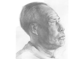 素描肖像畫(huà)步驟分解二（老年男子）