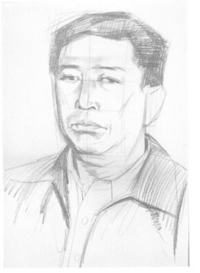 素描肖像畫步驟分解三（中年男子）02