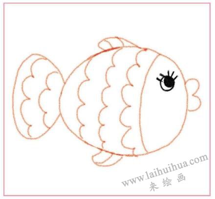 小鯉魚(yú)兒童蠟筆畫(huà)畫(huà)法步驟01