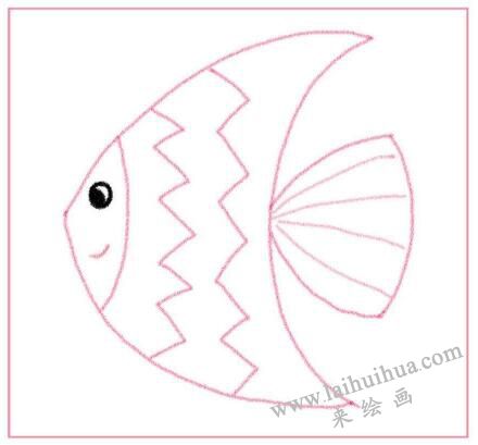 燕尾魚(yú)兒童蠟筆畫(huà)畫(huà)法步驟01