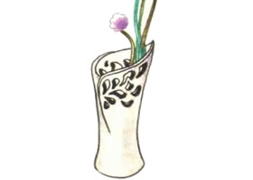 花瓶色鉛筆簡(jiǎn)筆畫