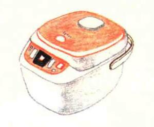 電飯煲色鉛筆簡(jiǎn)筆畫(huà)畫(huà)法步驟05