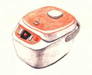 電飯煲色鉛筆簡(jiǎn)筆畫(huà)畫(huà)法步驟06